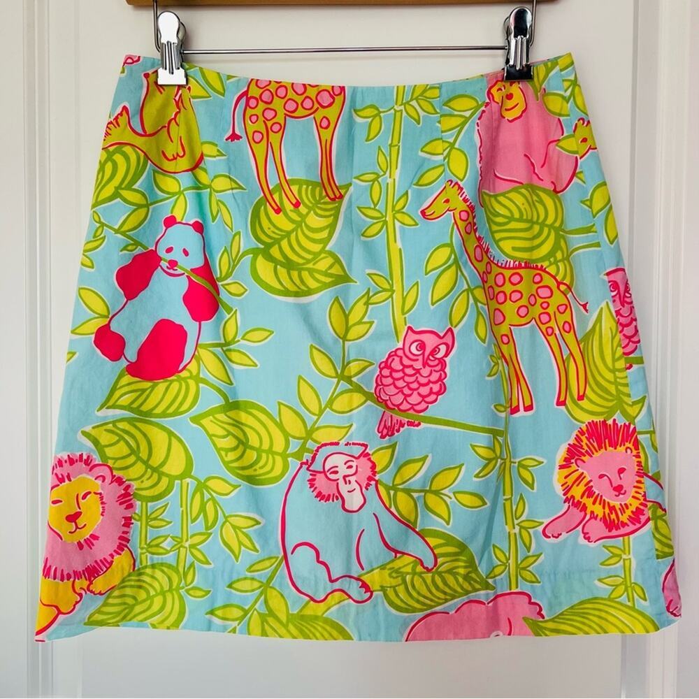Lilly Pulitzer White Label Vintage Skirt Animal Print San Diego Zoo
